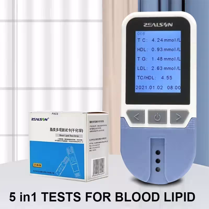 Analyseur de lipides 5 en 1 ZEALSON, test de cholestérol, triglycérides et HDL