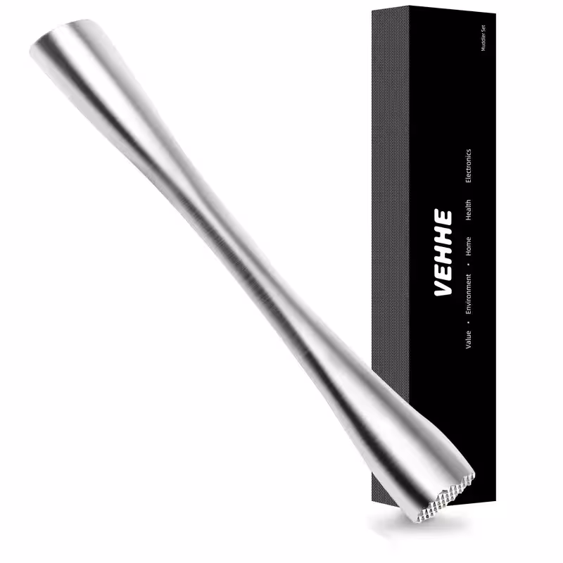 Stainless steel cocktail muddler for home bar with ice mixing stick