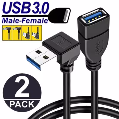USB 3.0 Male Female Extension Cable 26cm Lanksčus Duomenų Kabelis