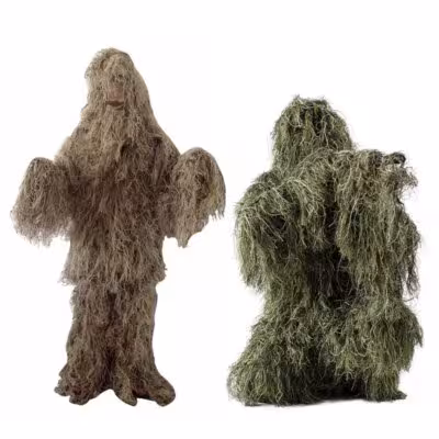 Kamufliažinis kostiumas 3D žolės Ghillie rinkinys medžioklei 5 dalių