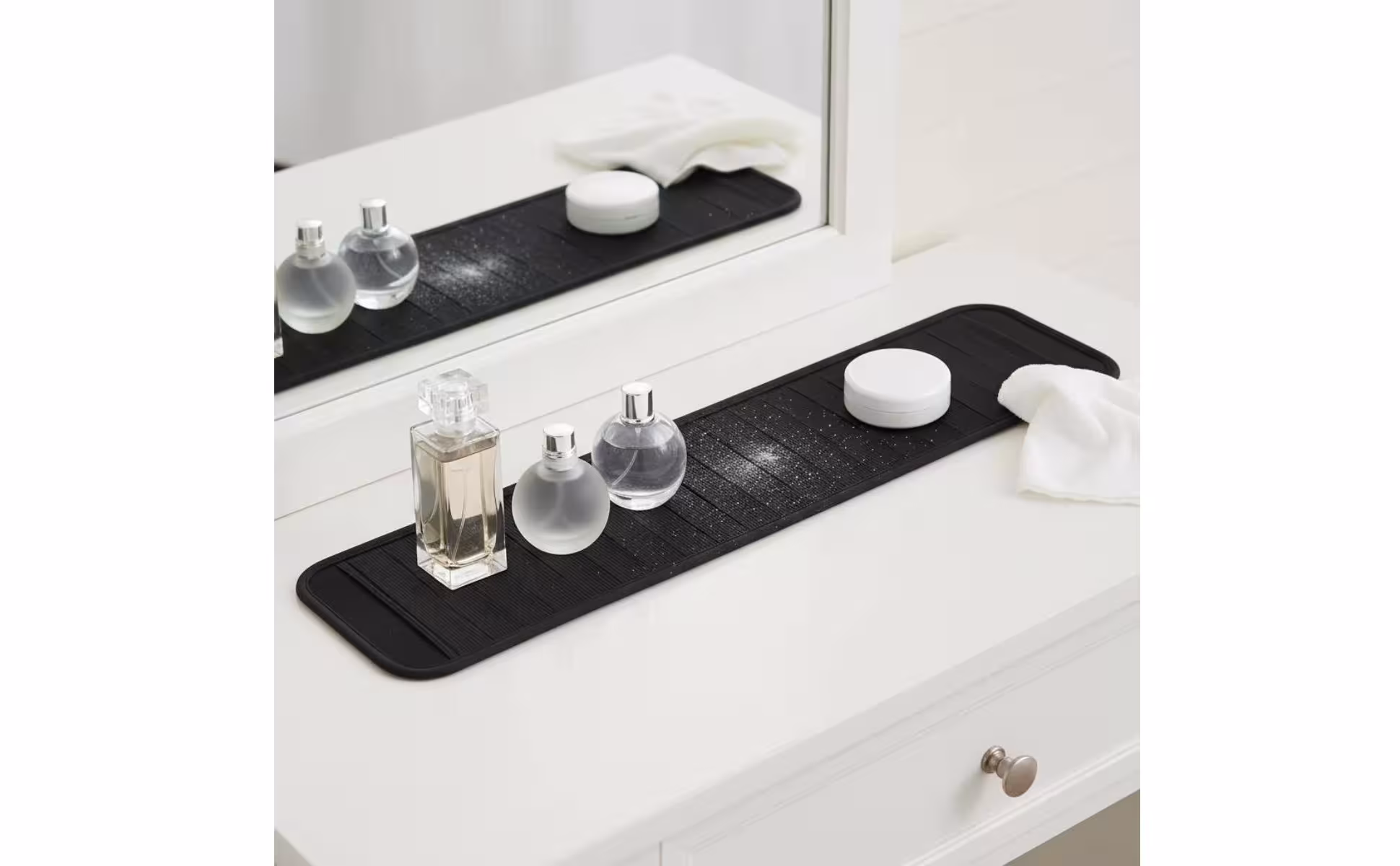 Alfombrilla antisalpicaduras para grifo con esquinas redondeadas, protector para detrás del grifo, accesorio de baño multifuncional para encimera