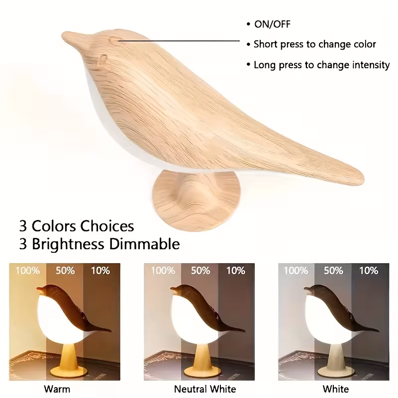 Lampe LED en forme d'oiseau
