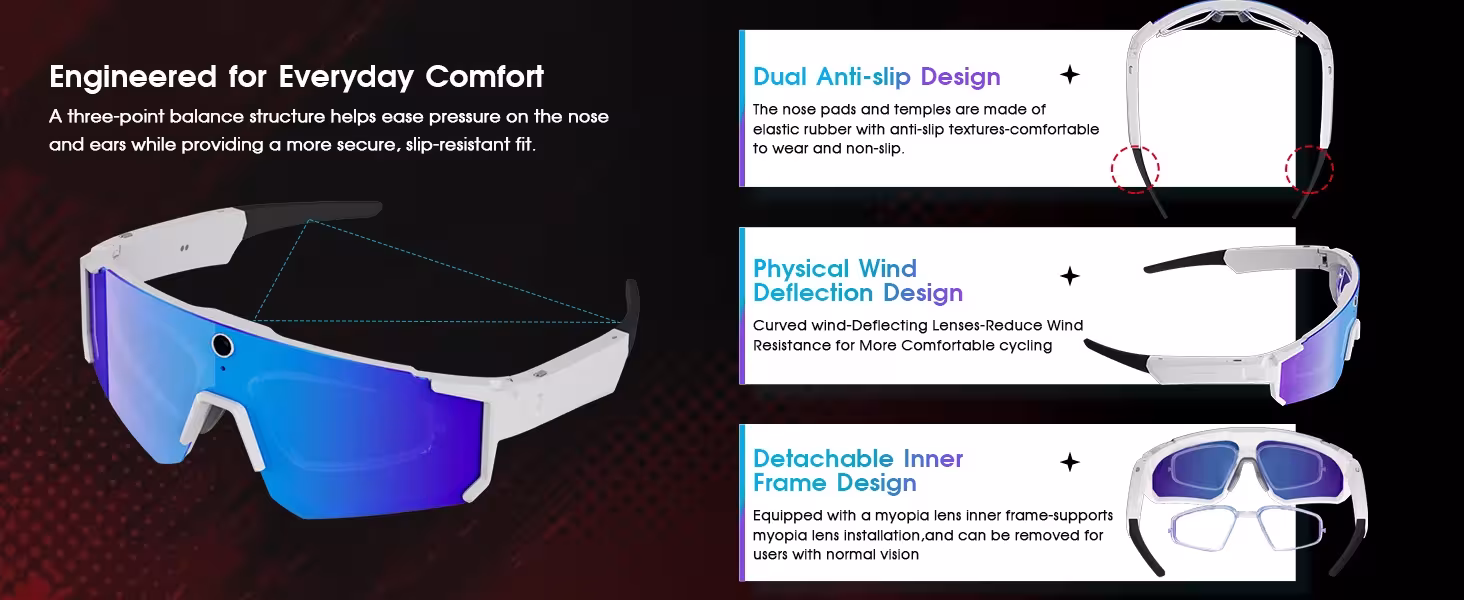 Smart sport glasses with a camera