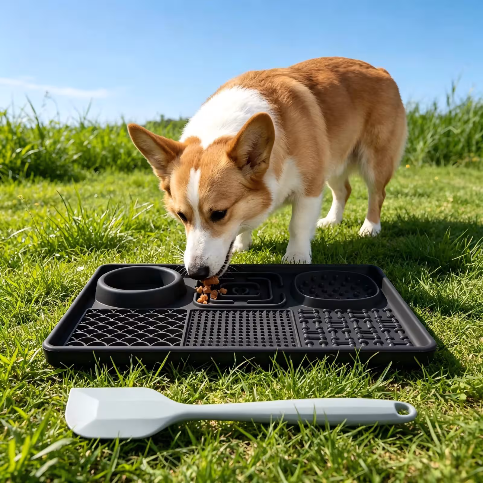 Alfombrilla de silicona para lamer para perros y gatos con patas adherentes, para alimentación lenta
