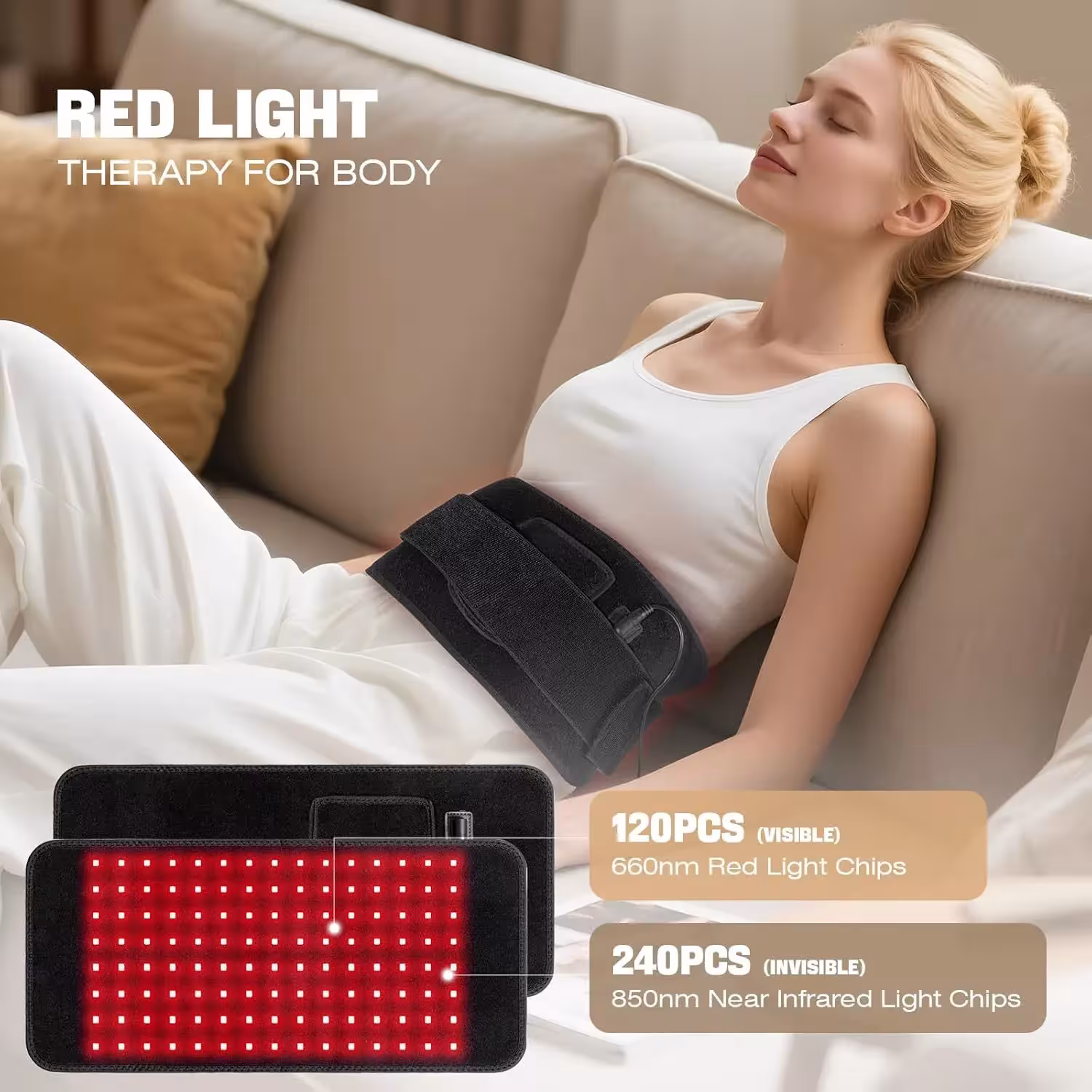 cinturón de terapia de luz roja