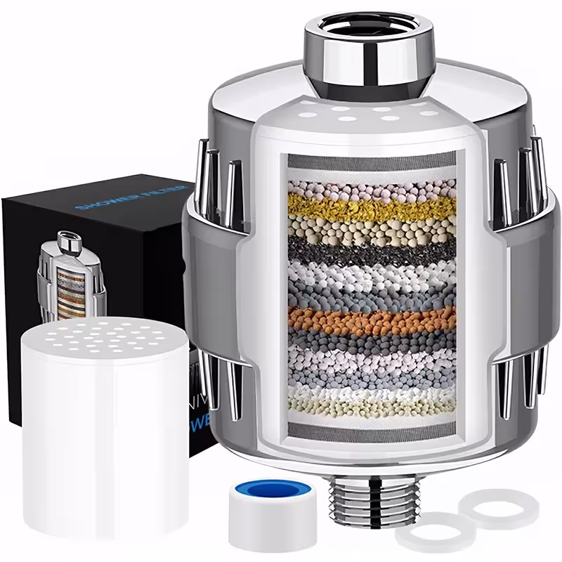Pommeau de douche filtrant à 20 étapes avec élimination du chlore et des métaux lourds