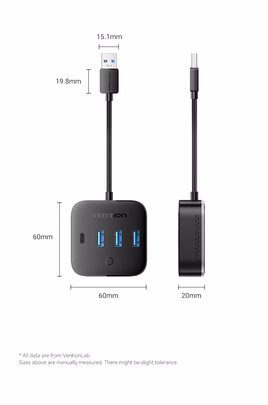 USB hub with RGB lighting