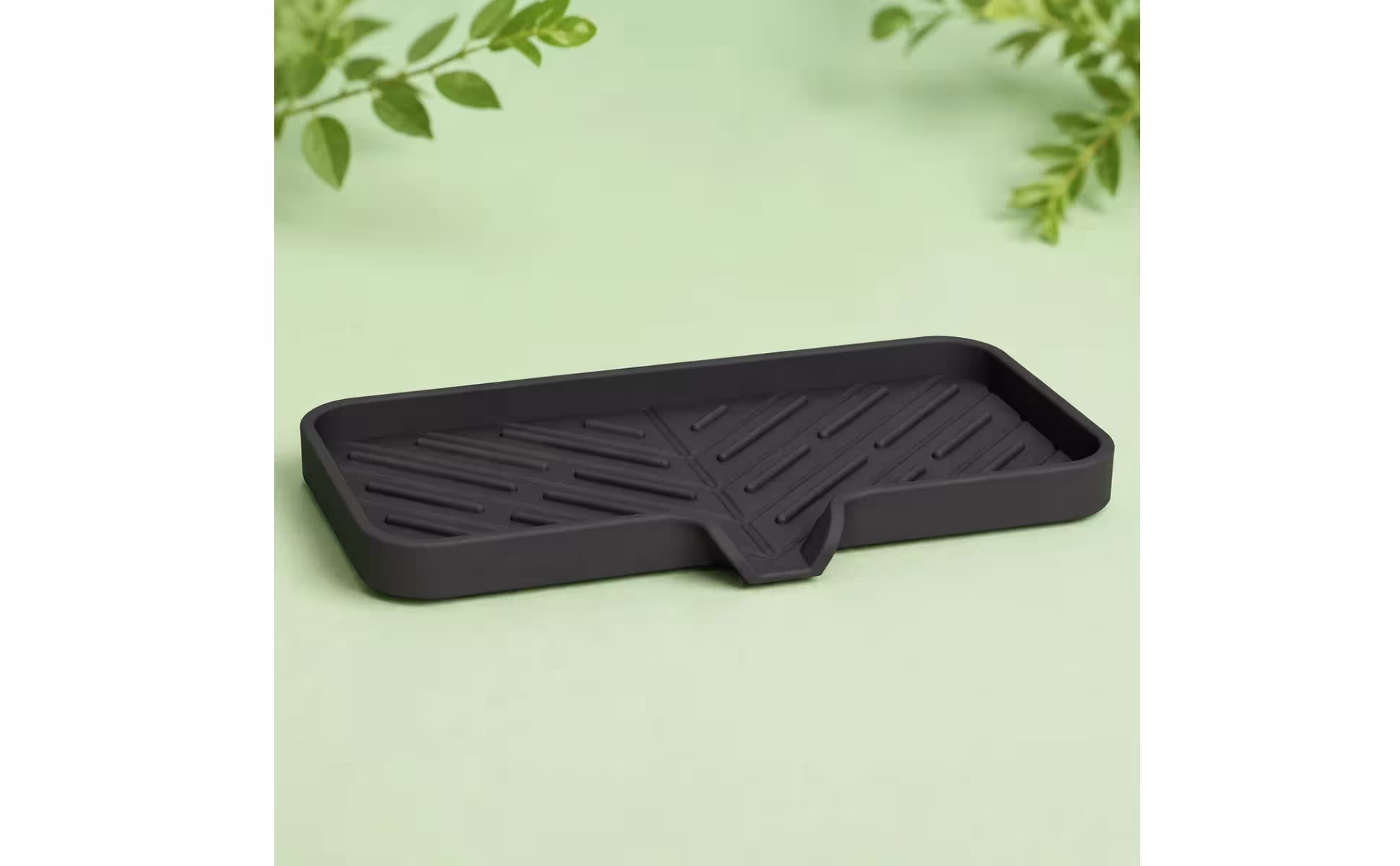 Alfombrilla de drenaje de silicona con ranura, bandeja de drenaje rectangular, accesorio para el hogar con esquinas redondeadas para encimera de cocina Alfombrilla de drenaje de silicona con ranura, bandeja de drenaje rectangular, accesorio para el hogar con esquinas redondeadas para encimera de cocina
