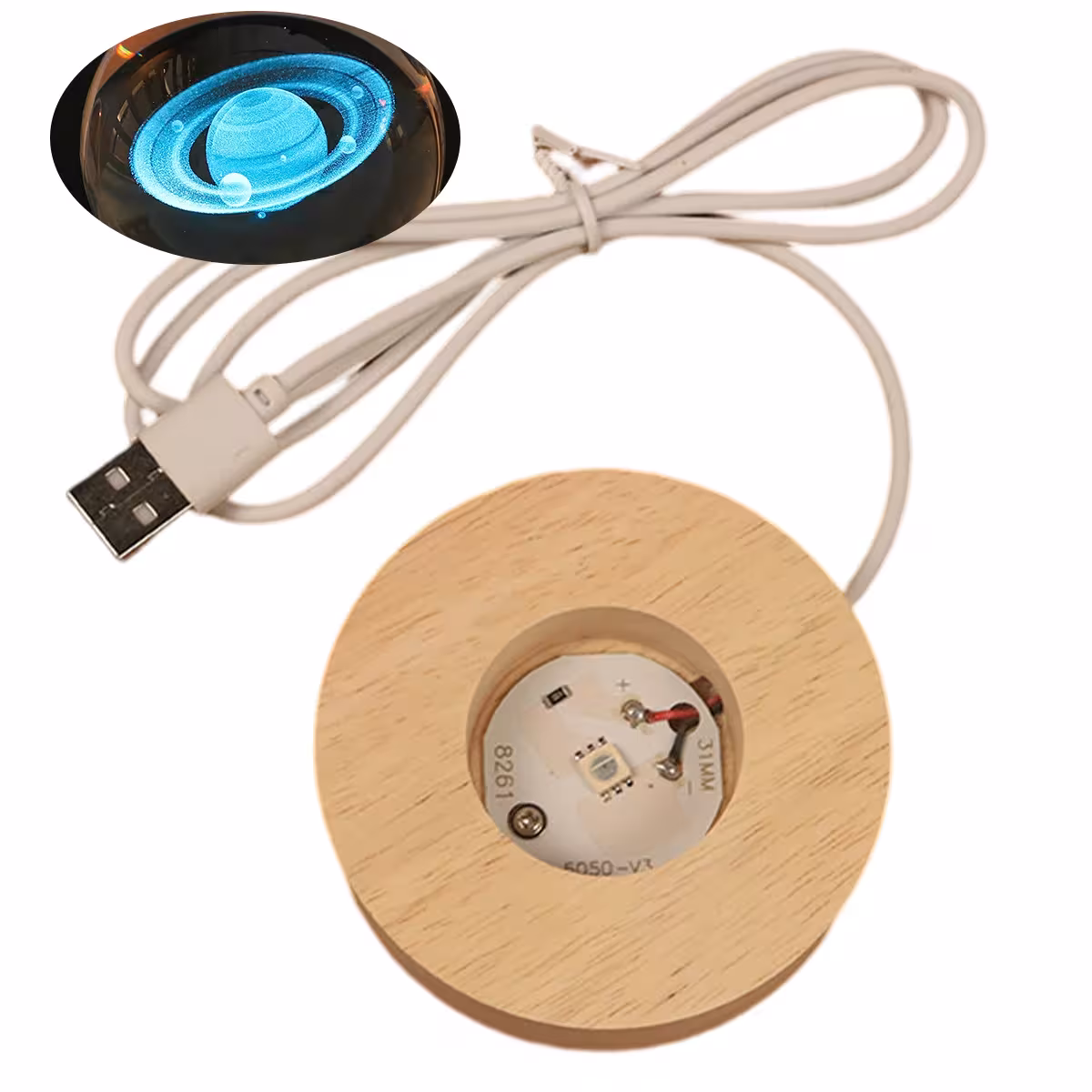 lampe de nuit en forme de boule de cristal