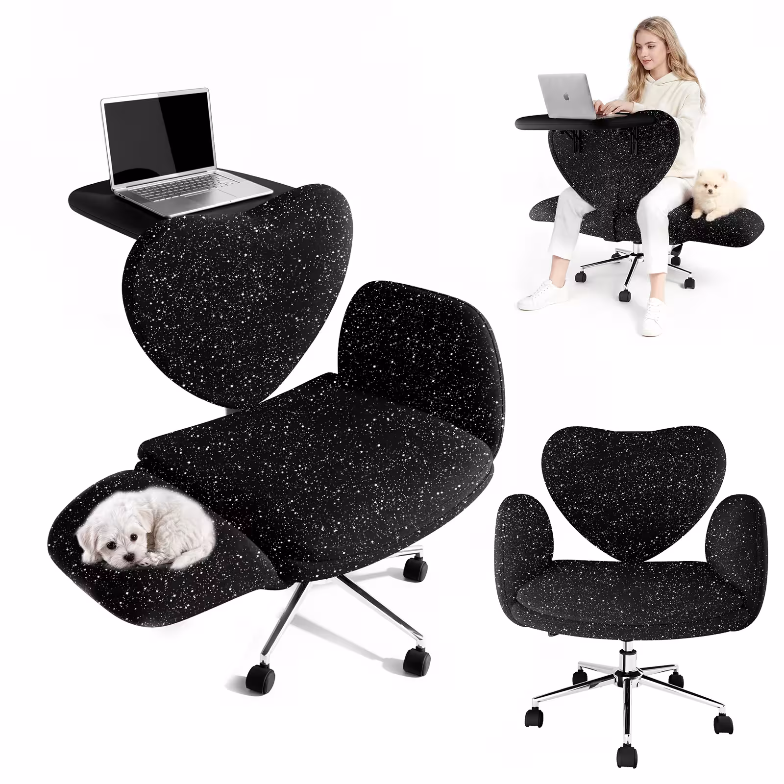 sedia da ufficio con tavolino
