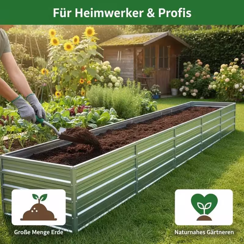 bac à fleurs en métal pour jardin