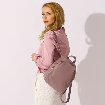 Sac à dos femme style Zency en cuir véritable avec protection anti-vol, idéal pour les voyages et l'école