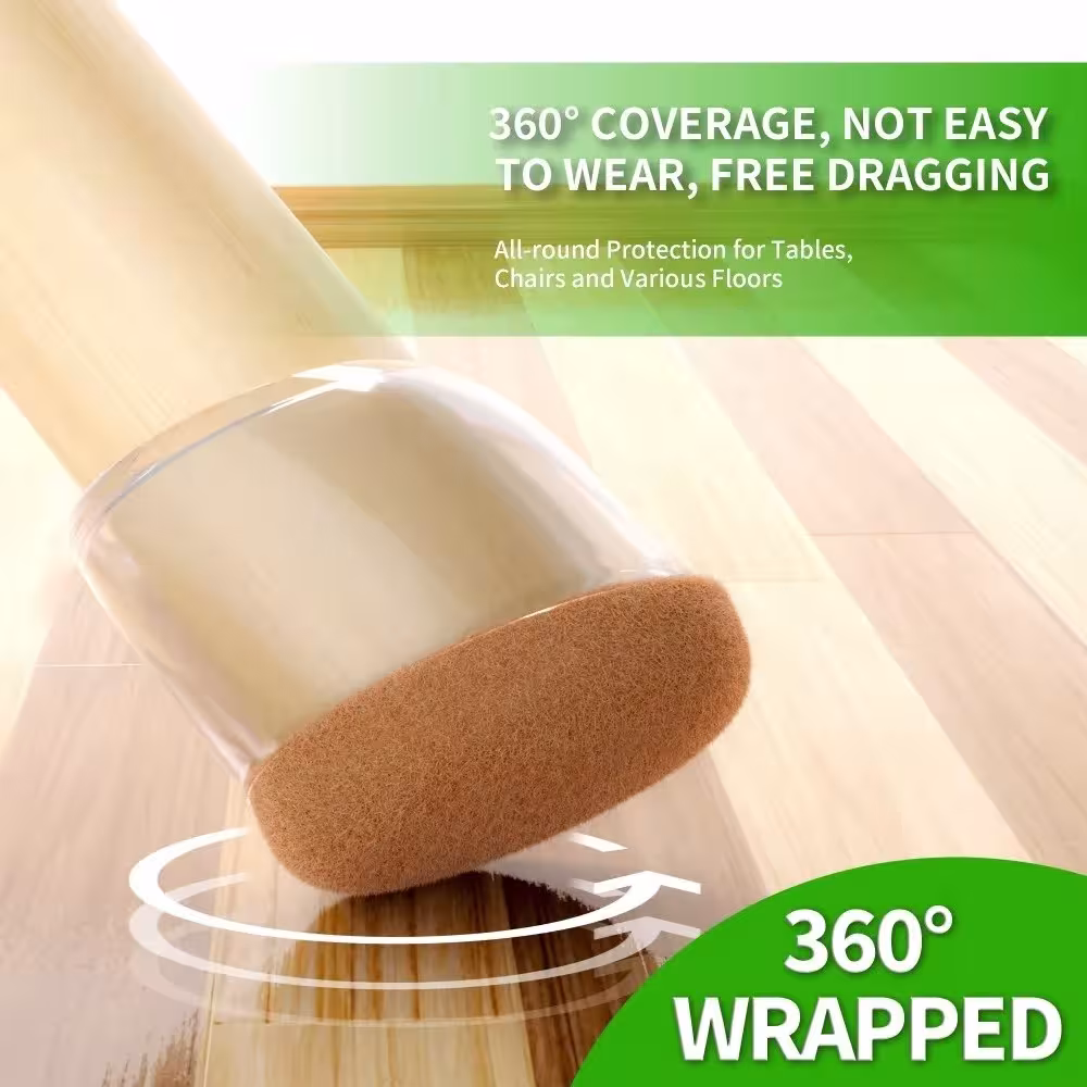8 pcs chair leg protectors TPE material protects wooden floor