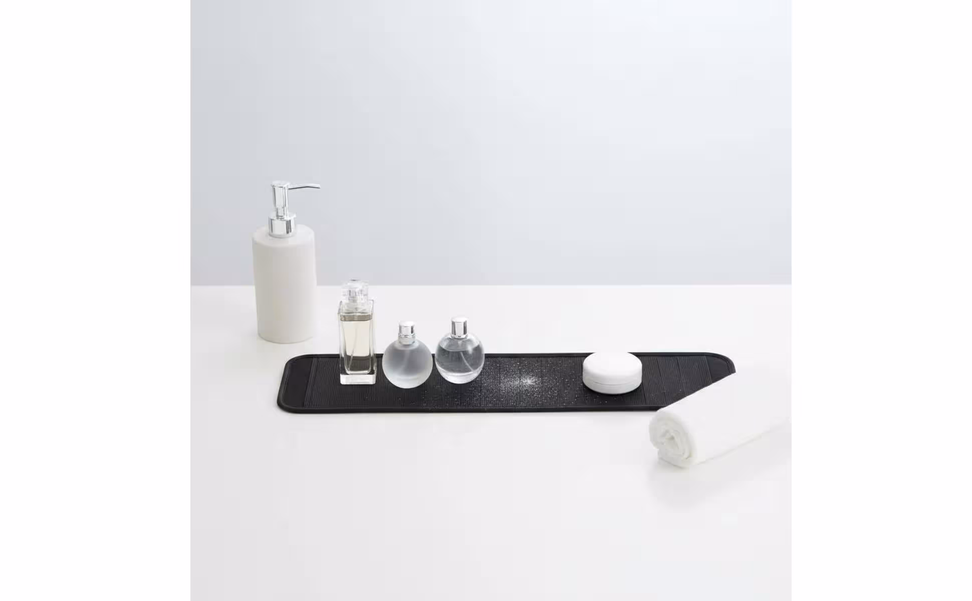 Alfombrilla antisalpicaduras para grifo con esquinas redondeadas, protector para detrás del grifo, accesorio de baño multifuncional para encimera