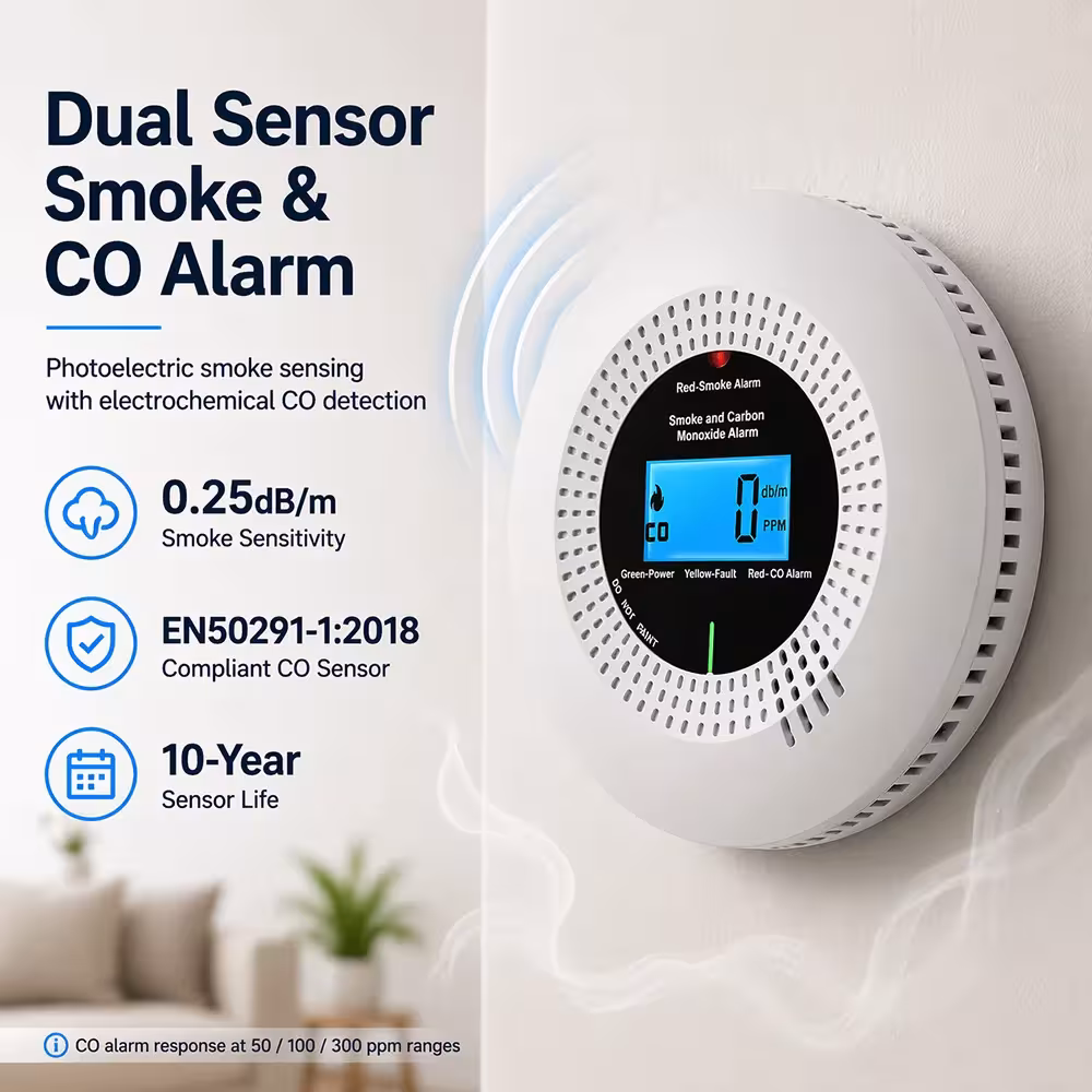 smoke and CO detector with WiFi