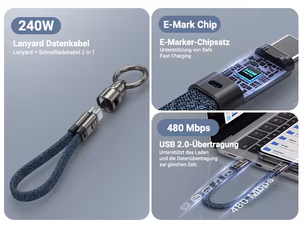 Cable USB-C de carga rápida