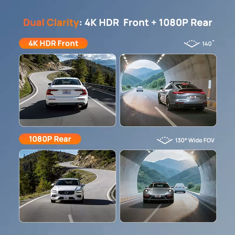 70mai A810 Lite 4K HDR vaizdo registratorius su superkondensatoriumi, 4G, Wi-Fi 6 ir GPS