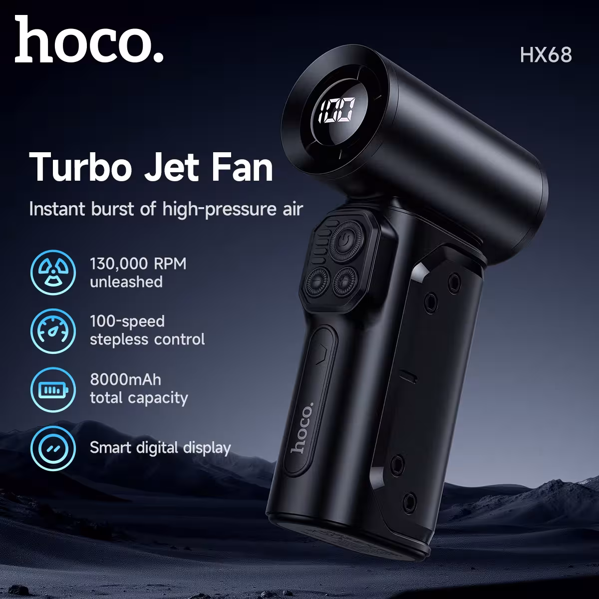 Ventilatore potente dell'aria della turbina 130000RPM HOCO HX68 con indicatori digitali