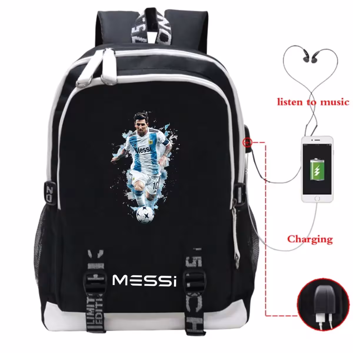 Sac à dos sur le thème du football