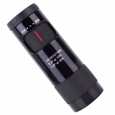Monoculaire compact puissant 10-30x21 avec zoom, jumelle portable pour l'observation des oiseaux, la chasse, le tourisme et les voyages