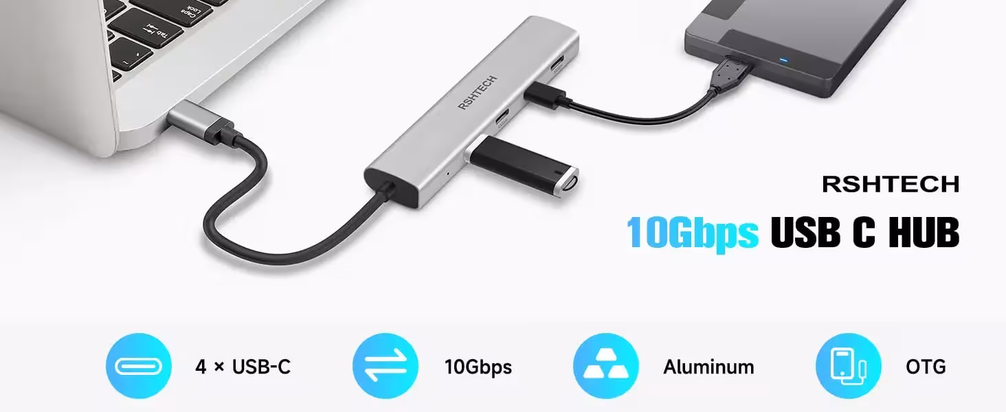 Adattatore USB C con 4 porte
