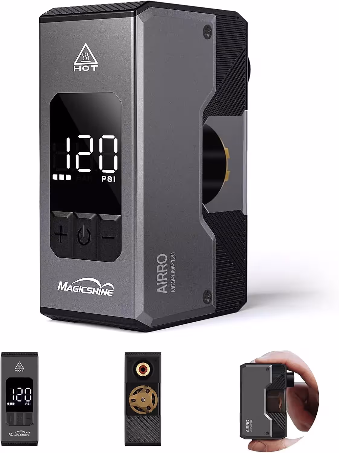 Magicshine AIRRO Mini pompe à vélo électrique 120 PSI avec indication de jauge numérique