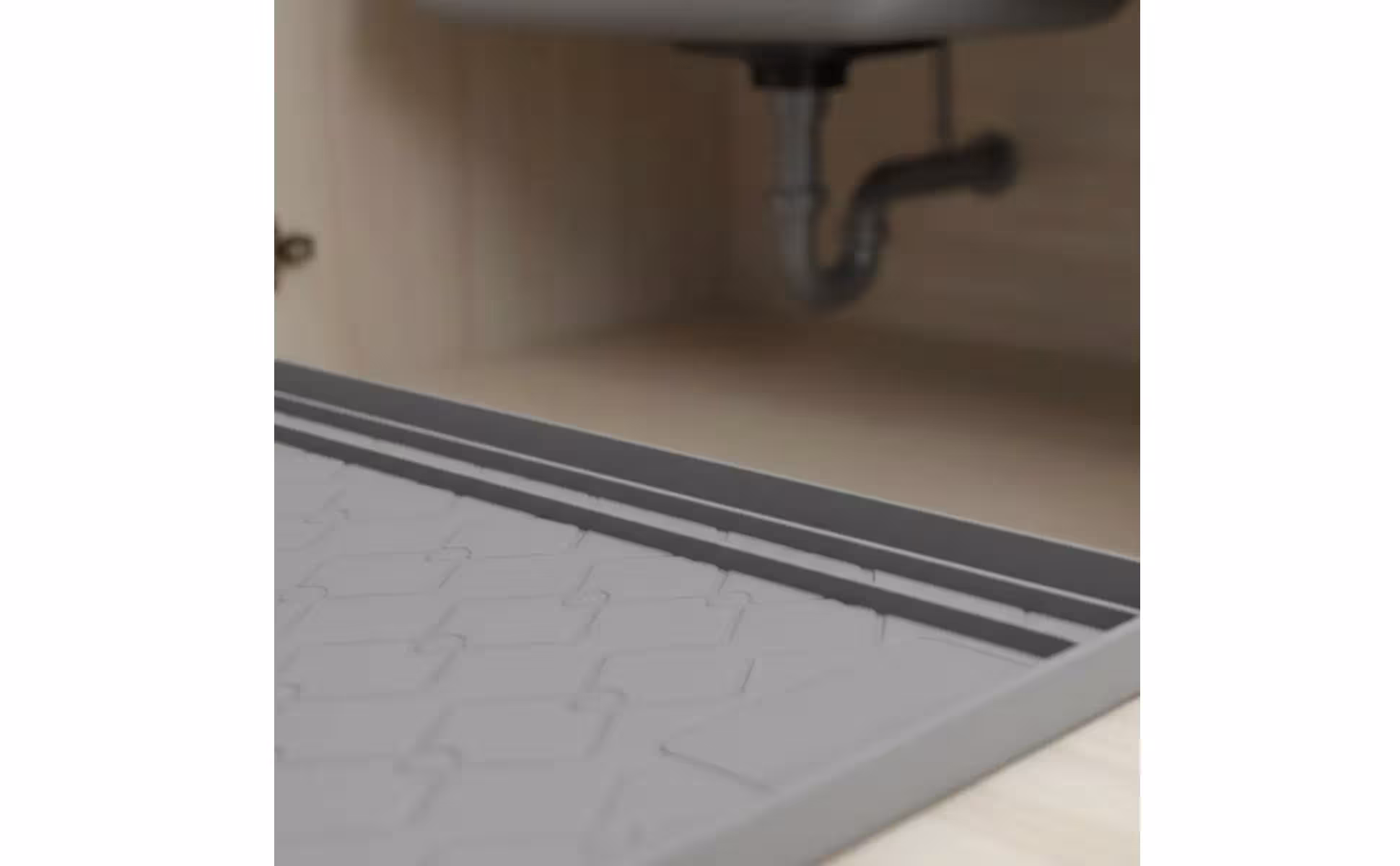 Tapis d'évier en silicone, robuste, imperméable, tapis de placard, revêtement d'évier en silicone, résistant à l'huile, protection domestique avec rebord surélevé pour salle de bain Tapis d'évier en silicone, robuste, imperméable, tapis de placard, revêtement d'évier en silicone, résistant à l'huile, protection domestique avec rebord surélevé pour salle de bain