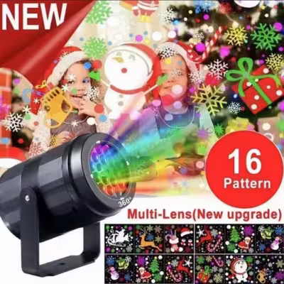 Projecteur de flocons de neige de Noël, éclairage extérieur LED rotatif, alimenté par USB