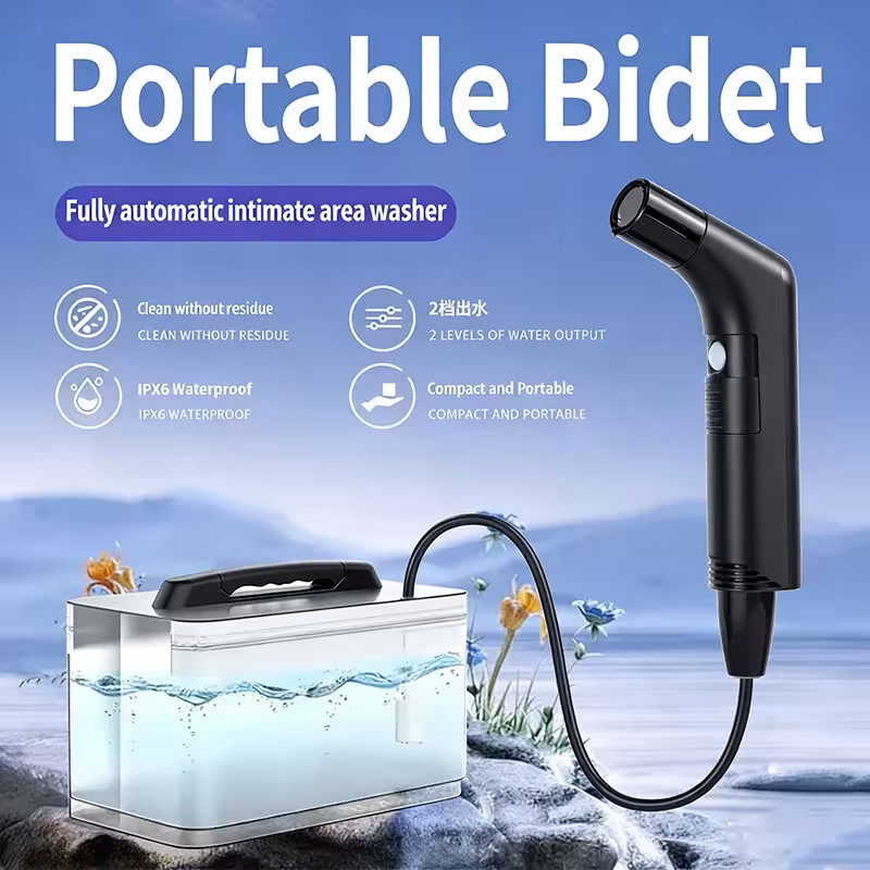 Spray bidet elettrico portatile con regolazione della pressione a due livelli.