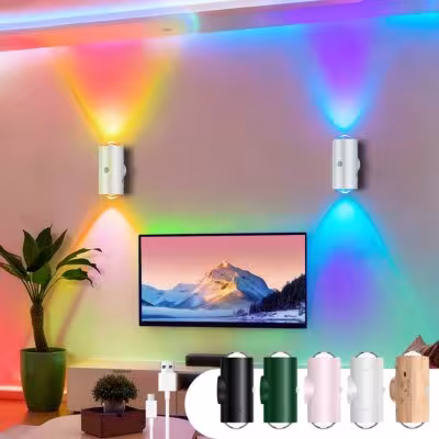 LED judesio jutiklio naktinė lempa, įkraunama, magnetinė sieninė šviesa miegamajam 1500mAh