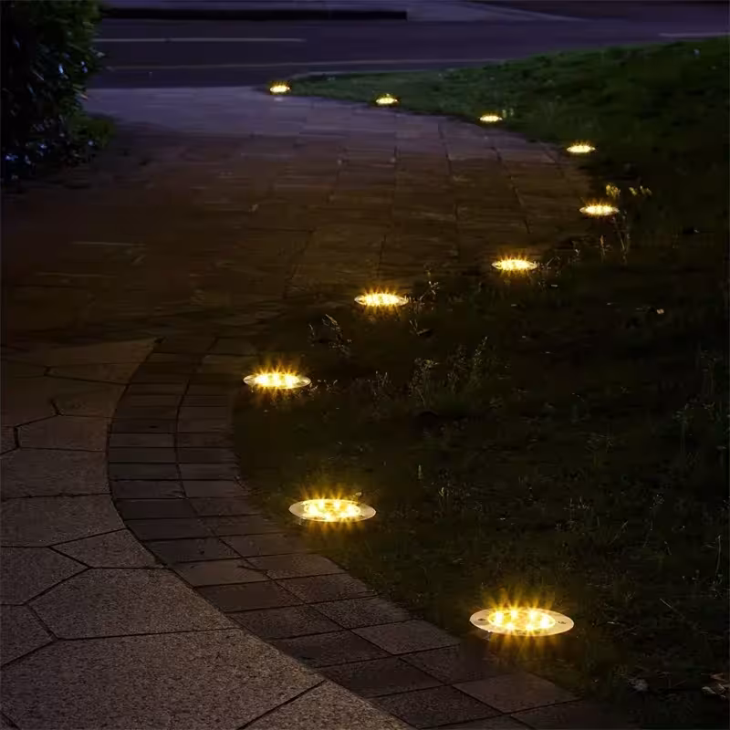 Solar lamp for outdoor pathways