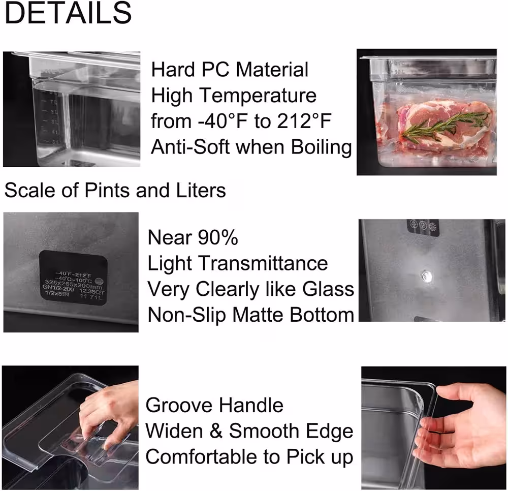 low temperature cooking container