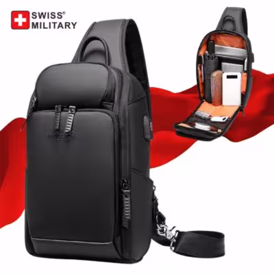 SWISS men's petto bag multifunctional waterproof shoulder bag USB