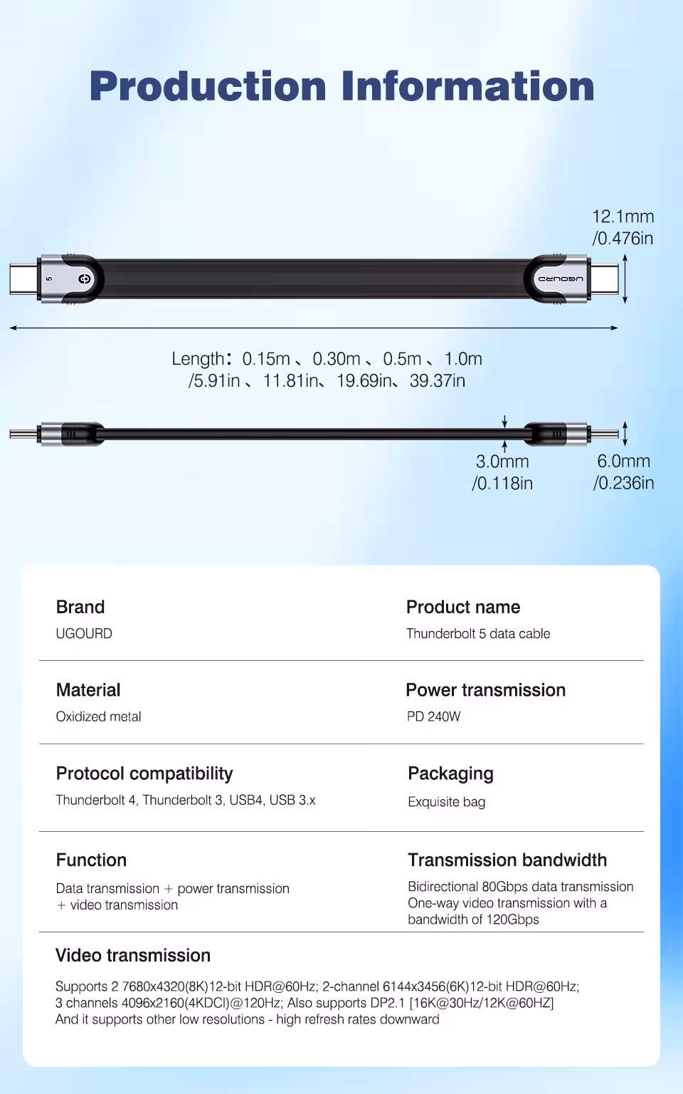 Thunderbolt 5 kabelis