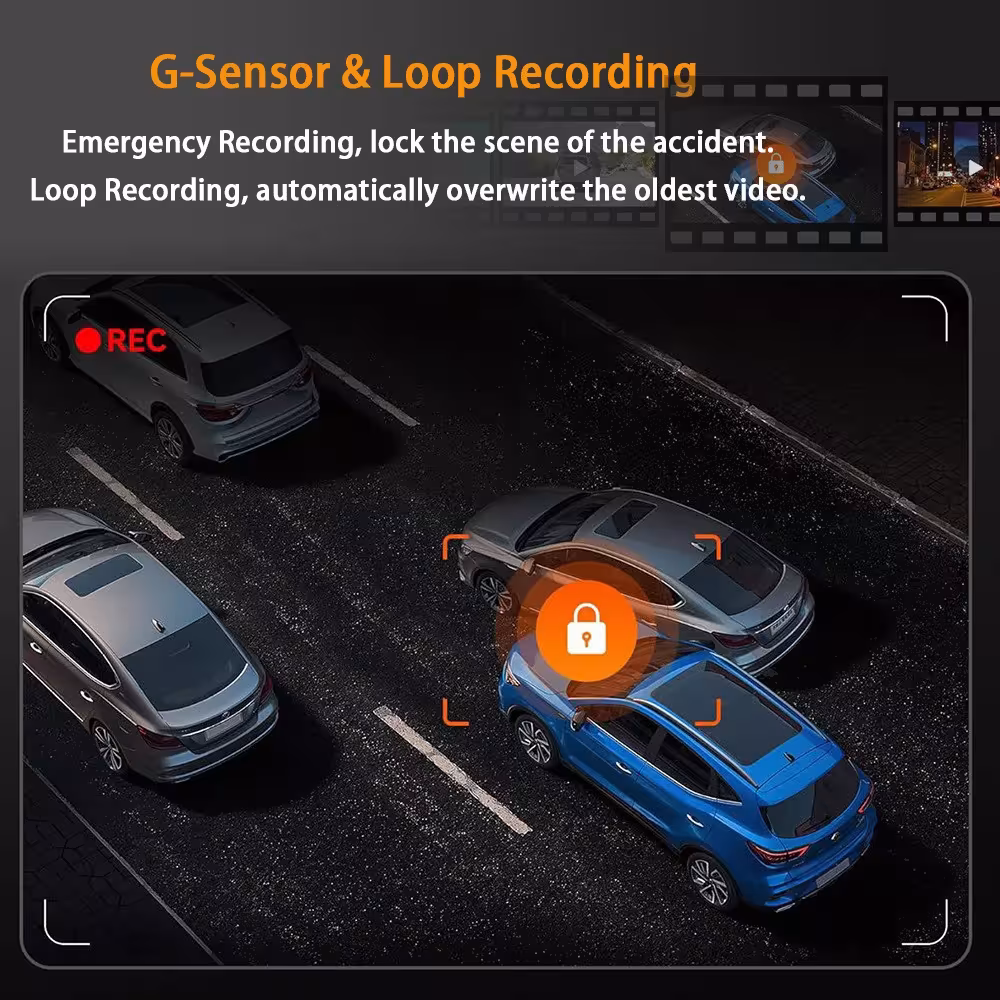 Enregistreur vidéo pour voiture avec 4 canaux