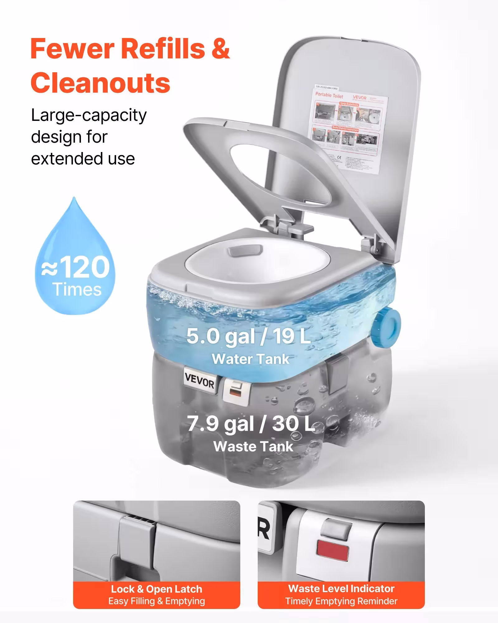 Portable camping toilet