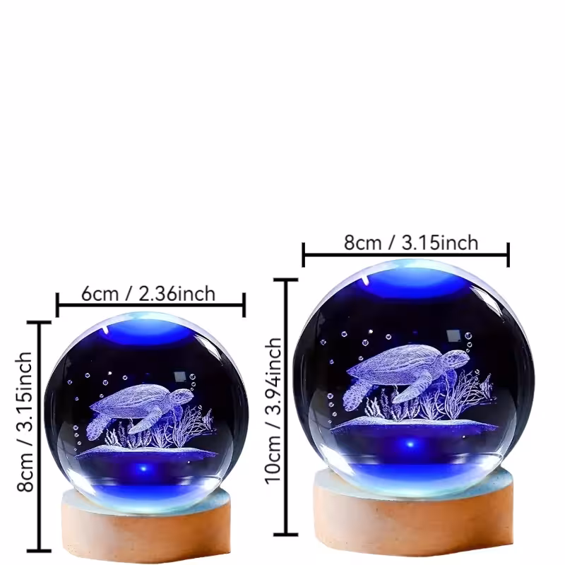 lampada da comodino con sfera di cristallo
