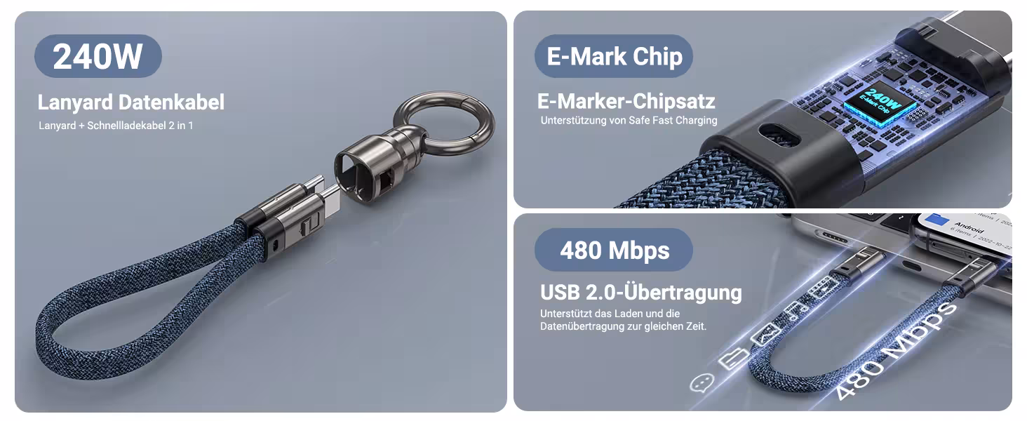 Cable USB-C de carga rápida