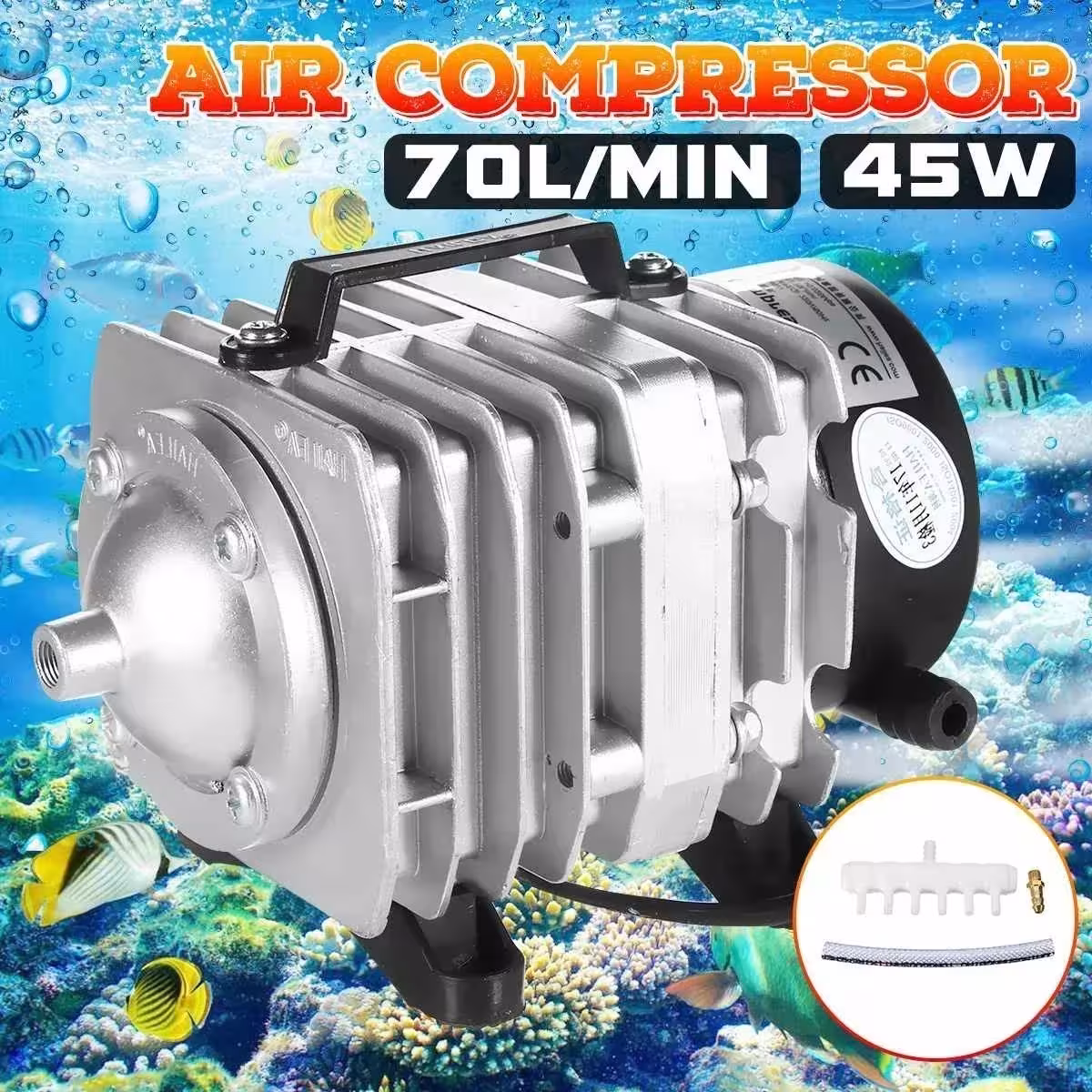 220V 35W 45W 70L/min High Power Air Pump Fish Ponds Compressor Aerator ACO-318