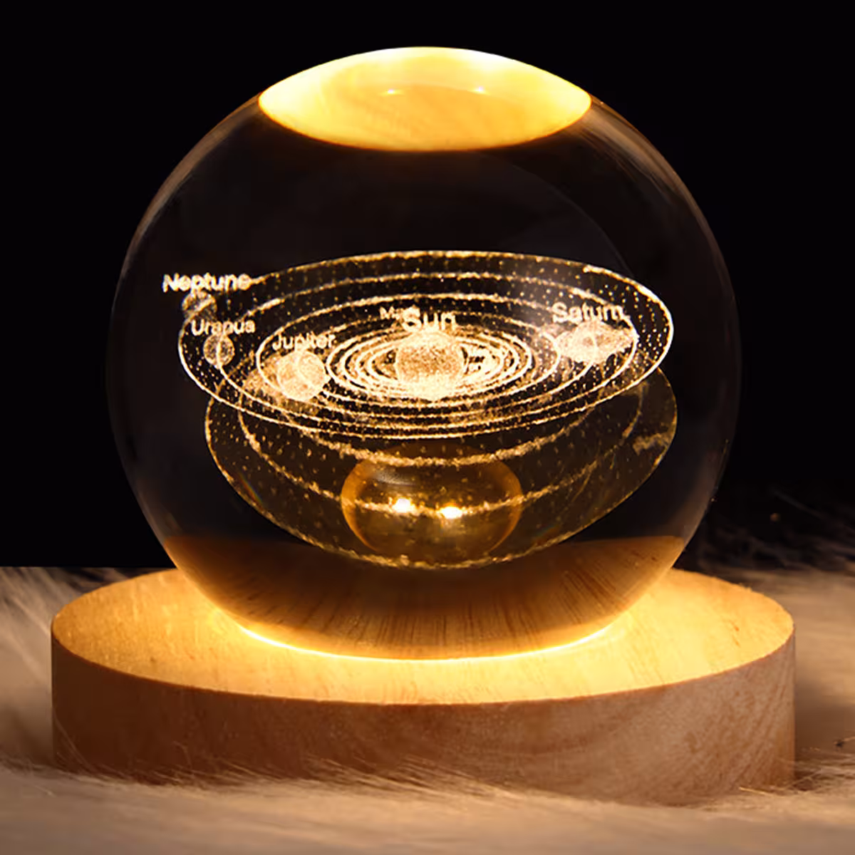 lampe de nuit en forme de boule de cristal