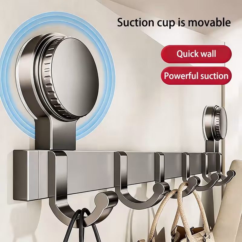 Crochet d'aspiration robuste pour cuisine et salle de bain, sans perçage, structure en aluminium pour carrelage et verre