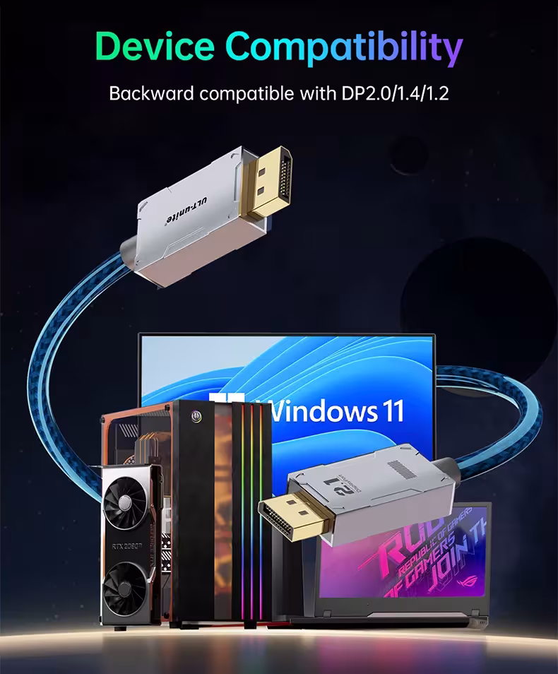 DisplayPort 2.1 kabelis