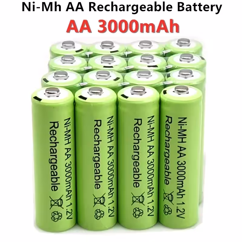 1.2V AA 3000mAh NiMH įkraunamos baterijos sodo saulės lempoms, LED žibintuvėliams ir žibintams