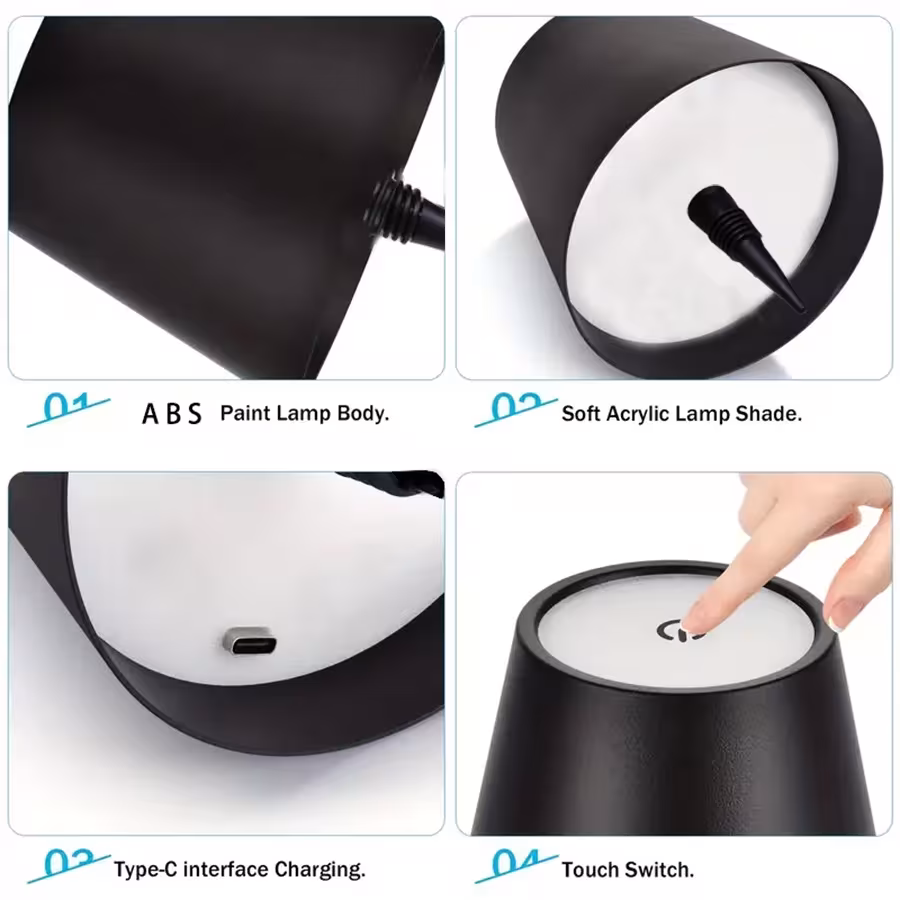 lampe de table en forme de bouteille