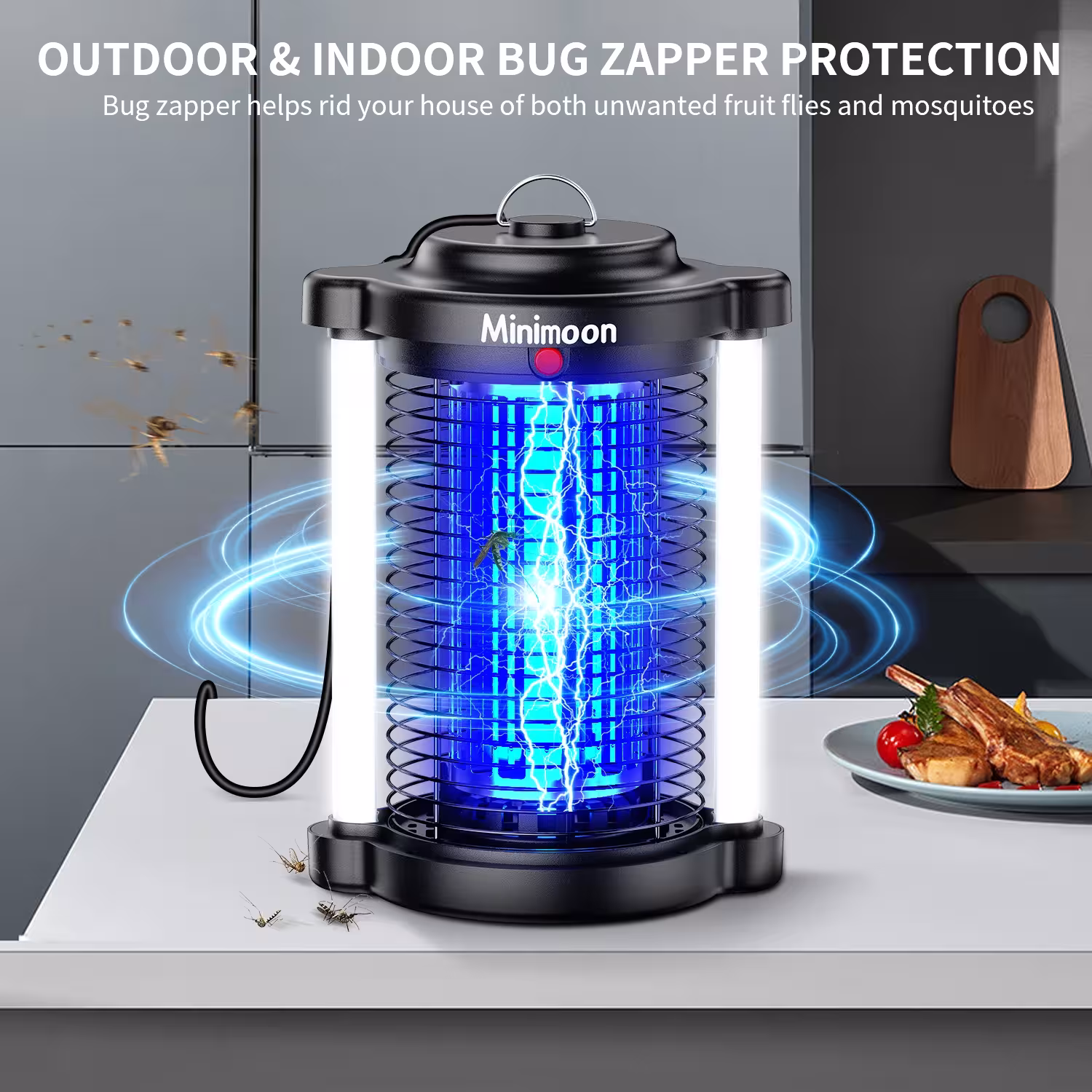 Diffuseur d'insectes d'extérieur avec éclairage LED, 4200V, 15W, piège à insectes électrique pour jardin