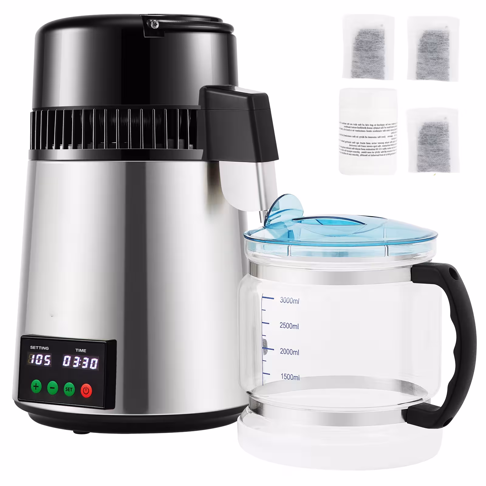 Distillateur d'eau SucceBuy 4L avec une vitesse de 1 l/h, écran et distributeur