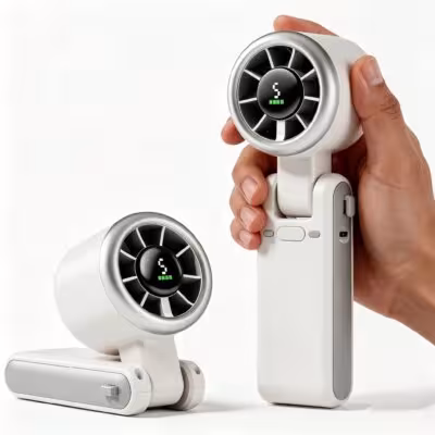 Mini ventilador de mano portátil con carga USB, dispositivo de refrigeración turbo 3 en 1 para exteriores, viajes y oficina