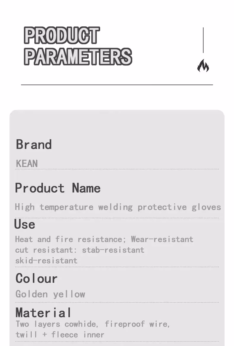 fire-resistant leather work gloves