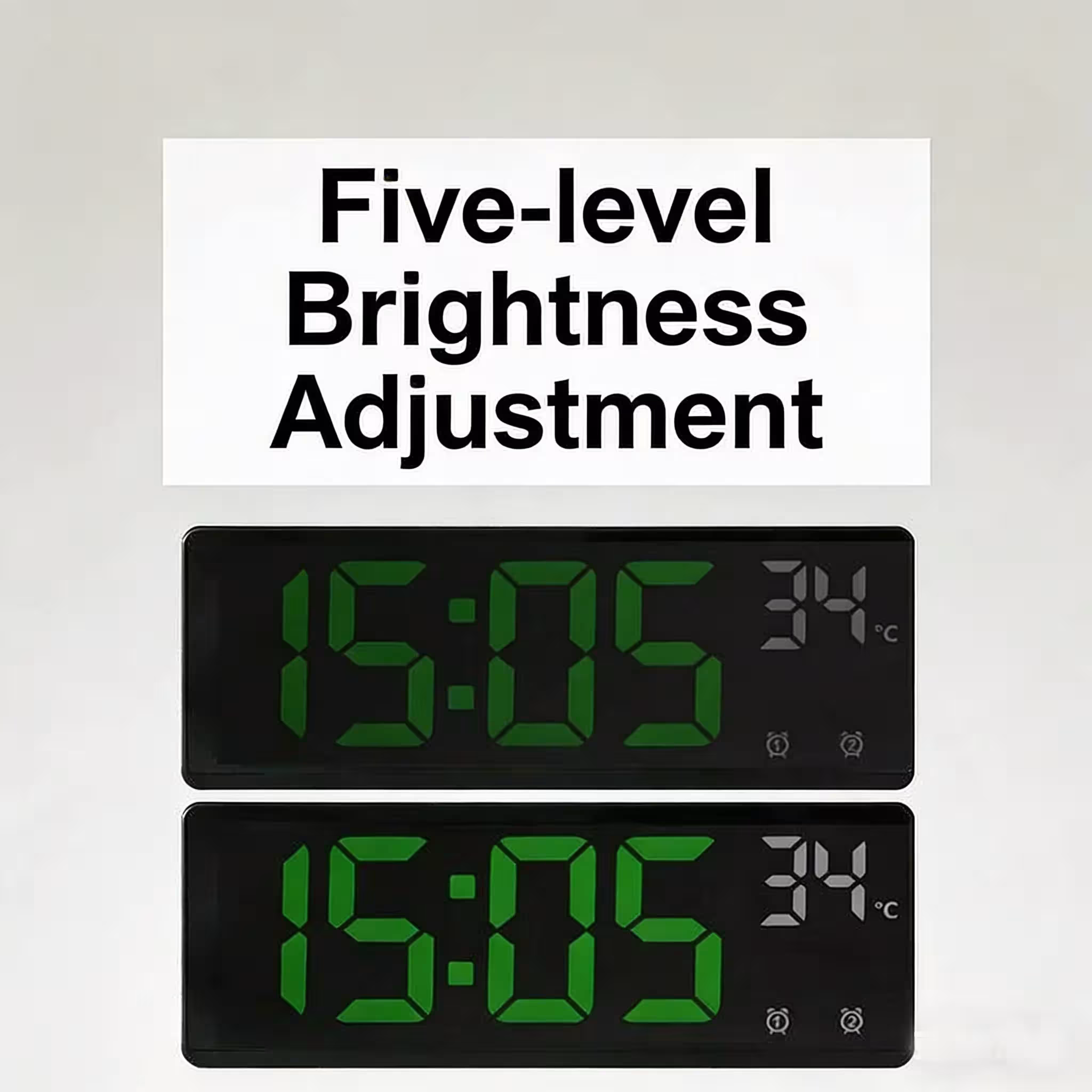 digital alarm clock with temperature display