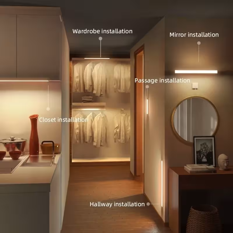 LED naktinė lempa su judesio sensoriumi